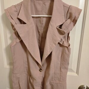 Sleeveless Pink Blazer Vest